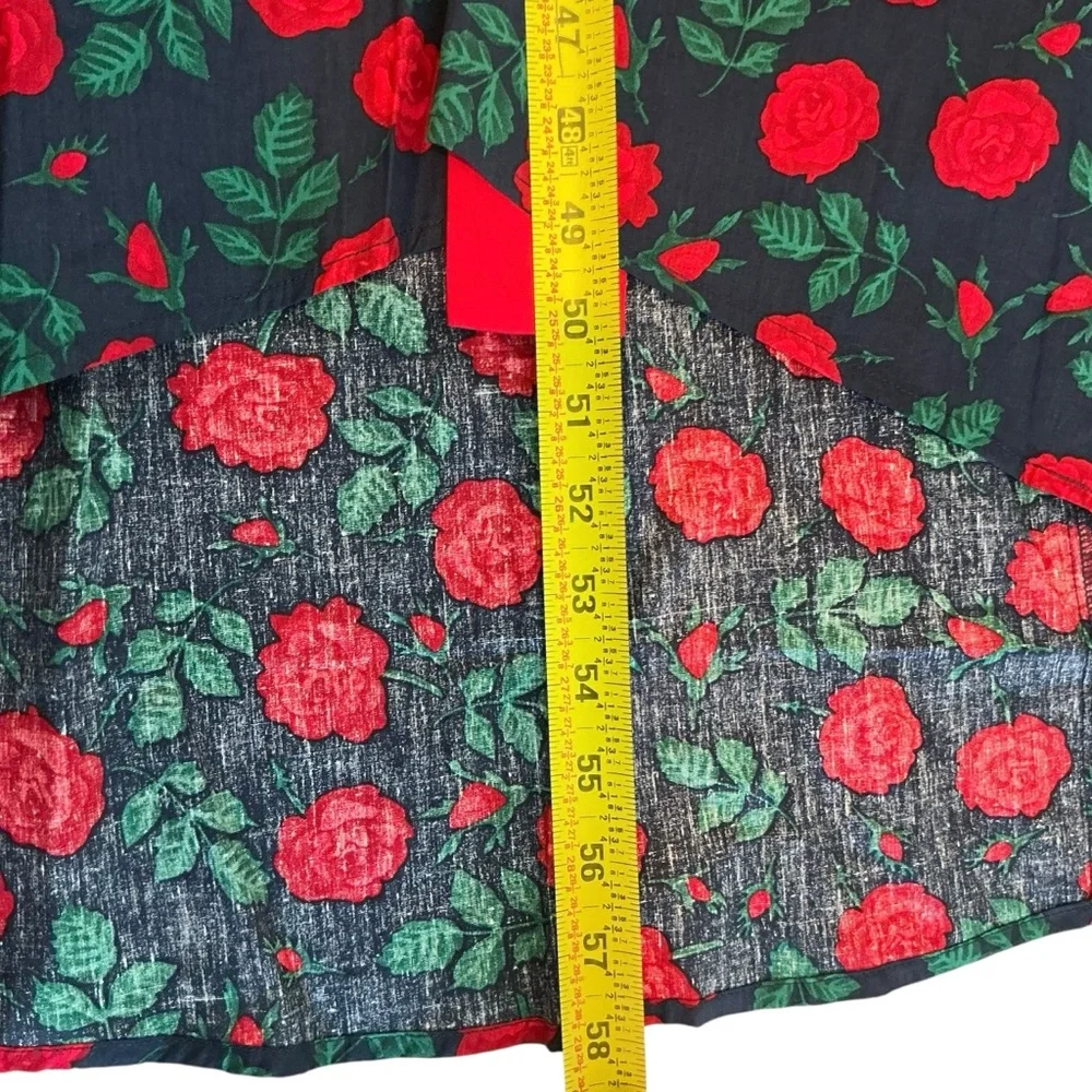 NWT Trish Scully Constance Maxi Dress Navy Rose Floral 12 Rhinestone Long Sleeve - Picture 17 of 17